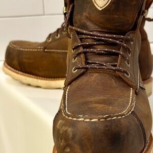 Irish Setter Dark Brown Leather Steel toe Work Boots gently worn brand new
